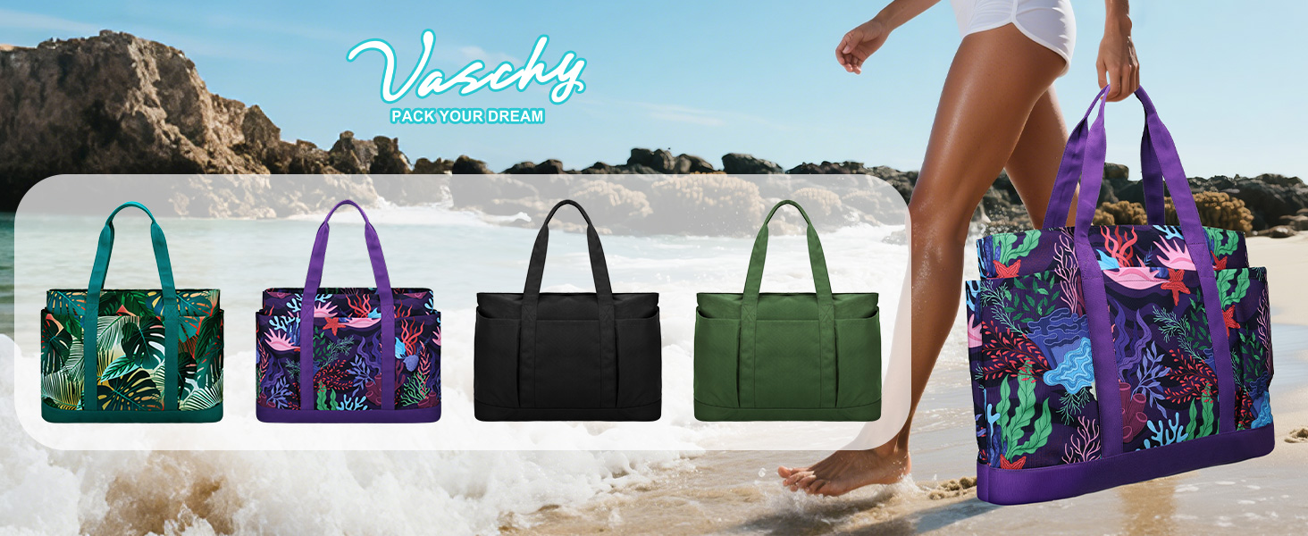 Grand Sac De Plage XXL Pliable En Mesh - Sac Cabas Femme Imperméable Avec Zippé, Grande Capacité