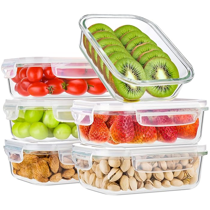 Buy Bayco 6 Pack Glass Meal Prep Containers, Glass Food Storage