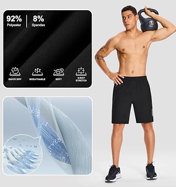 Men's Workout Gym Shorts 7 Inch Lightweight Athletic Shorts Quick Dry Running Shorts with Pockets