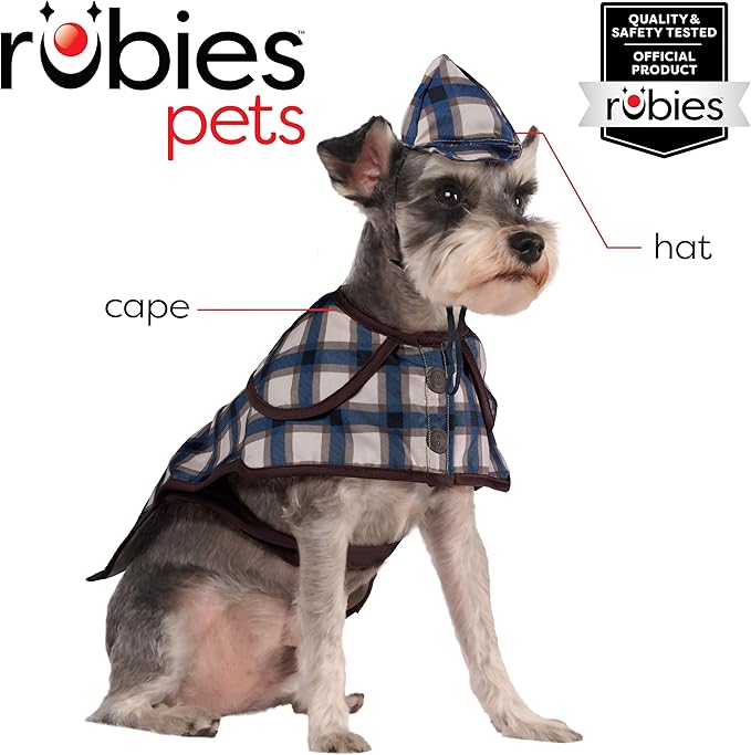 Disfraz Detective para Perros o Gatos Rubies, Talla Mediana miniatura 2
