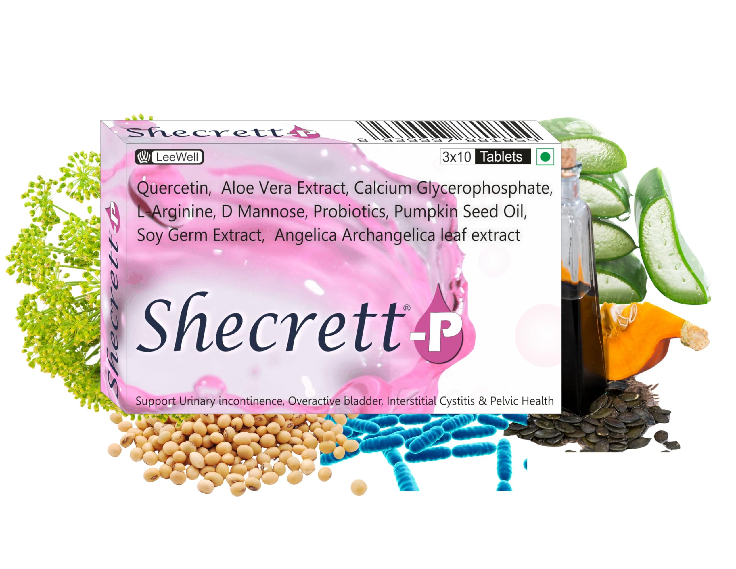 Shecrett P Support Frequent Urination (Bathroom visits), Urine urgency, Overactive bladder Wall Support | Urinary Incontinence relief support | Quercetin, Aloe vera extract, Calcium glycerophosphate, L arginine, D mannose, Probiotics, Pumpkin seed ex (B0CFFYMTVH) Amazon Price History, Amazon Price Tracker