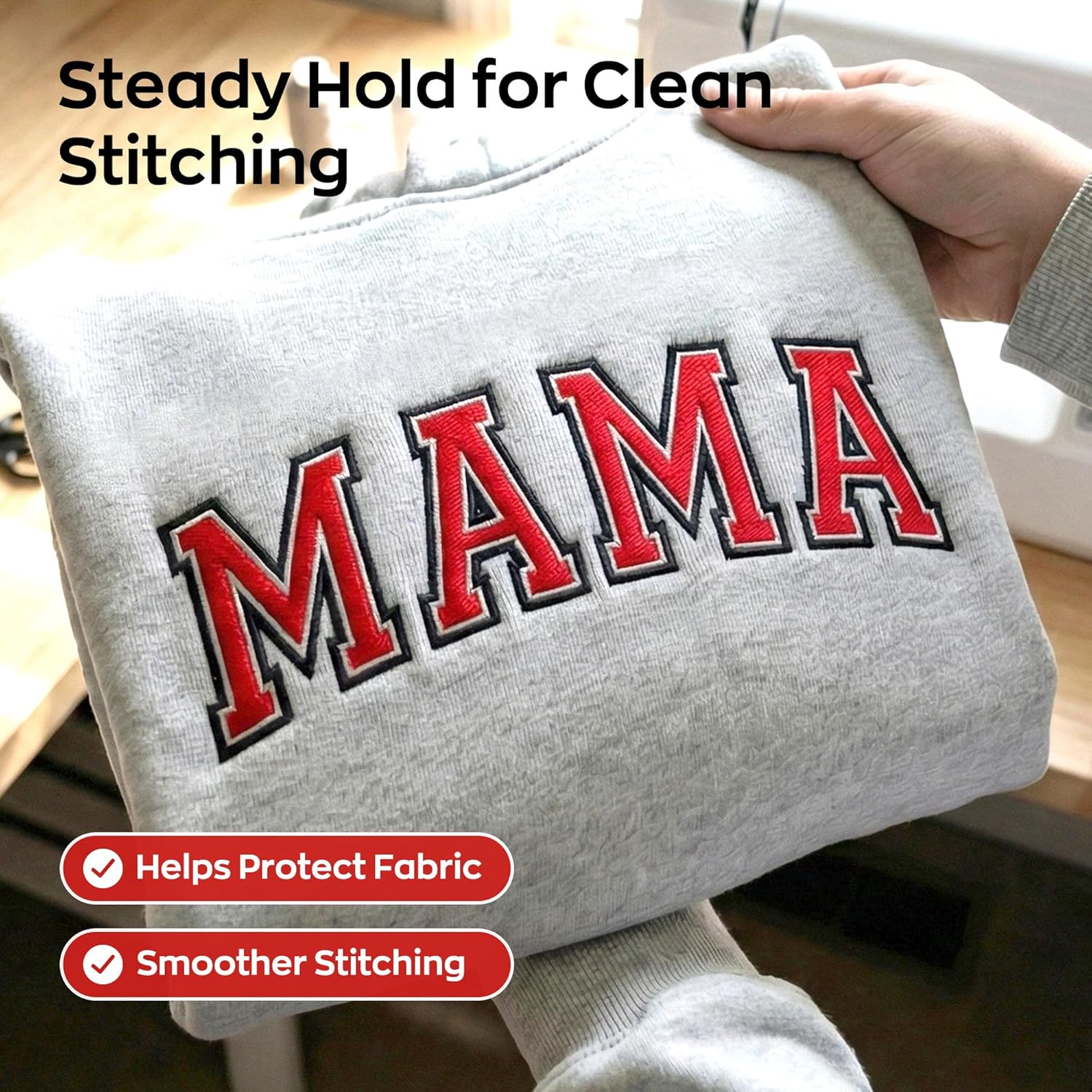 Poolin Embroidery Stabilizer Richword Selected Tear Away Stabilizer Backing 9X9 inches 100 Sheets, 2.0 Oz Medium Weight for 4x4 6x6 Hoops of Embroidery Machine