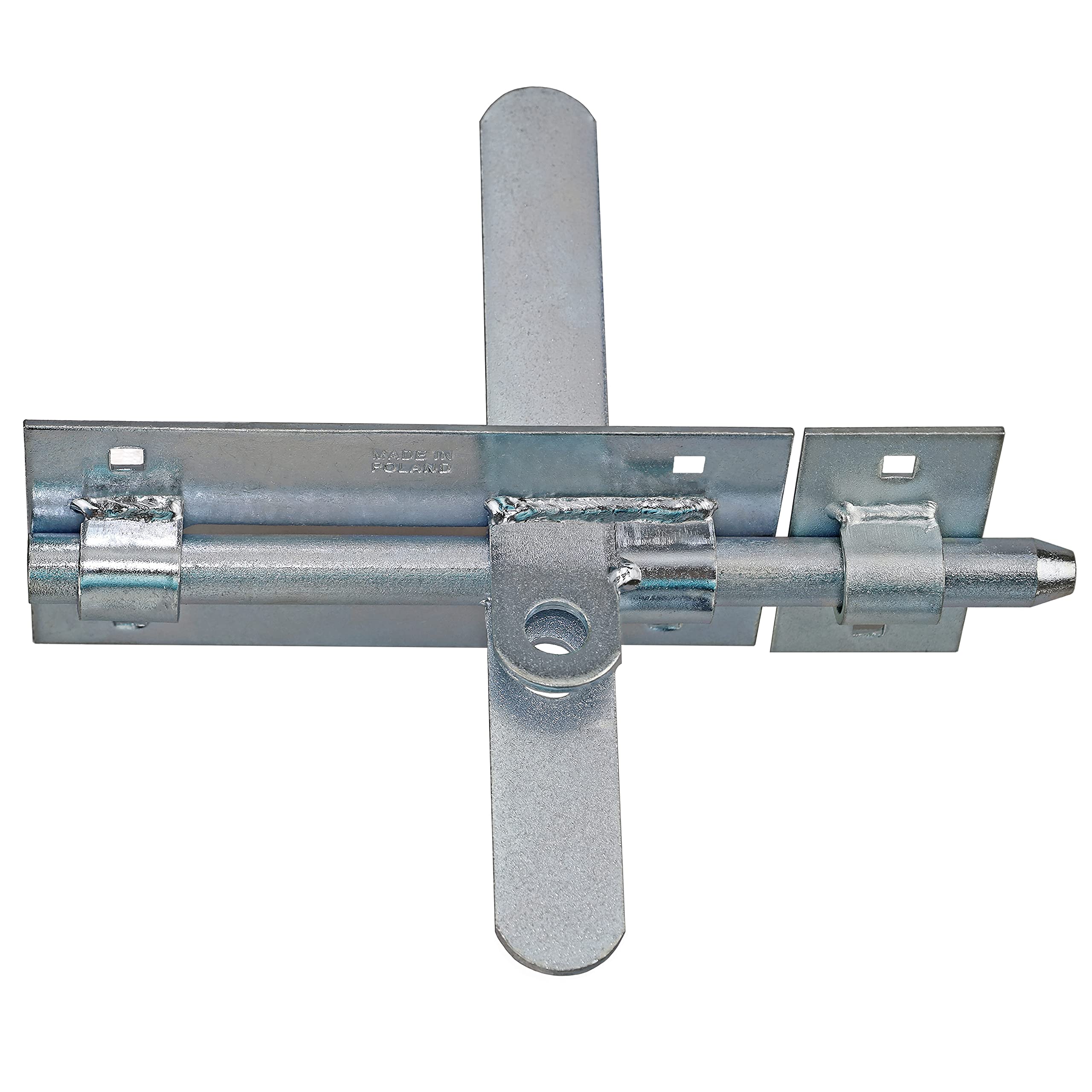 Keymet White Galvanised Door Bolt Door Bolt Lock Lock Both Sides (1, 150/14)