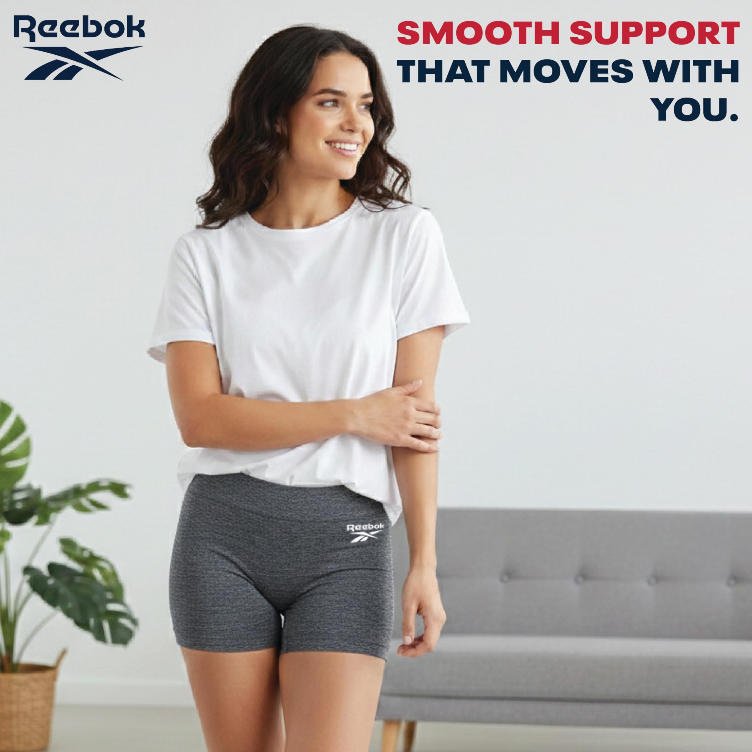 Reebok Biancheria intima da donna senza cuciture, confezione da 4