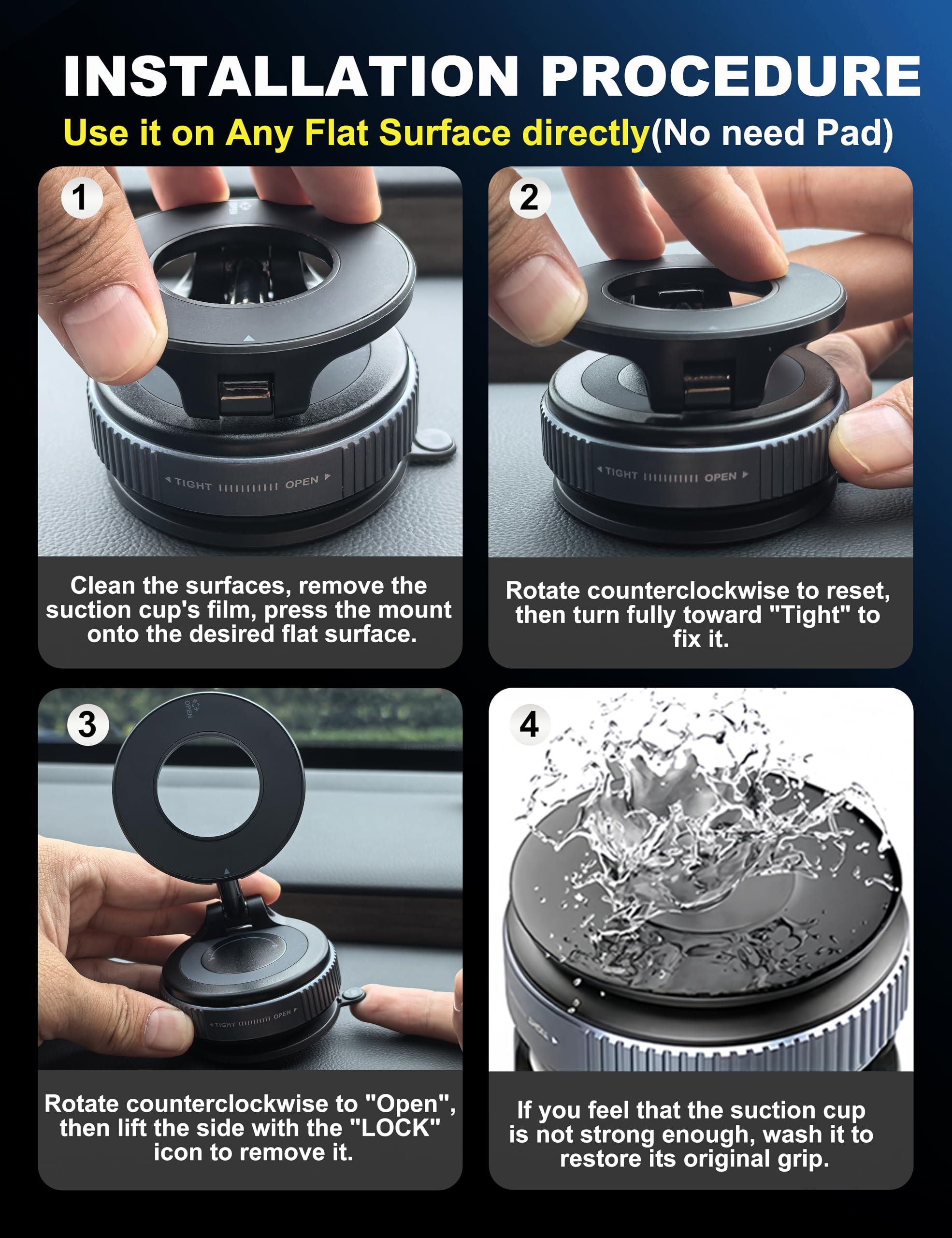 Upgraded 360° Nano Gel Vacuum Magnetic Phone Holder, Car Phone Holder for Magsafe[108+LBS Strongest Suction & 3000gf Strongest Magnetic], Suction Cup Phone Mount for Car/for iPhone 17 Pro Max