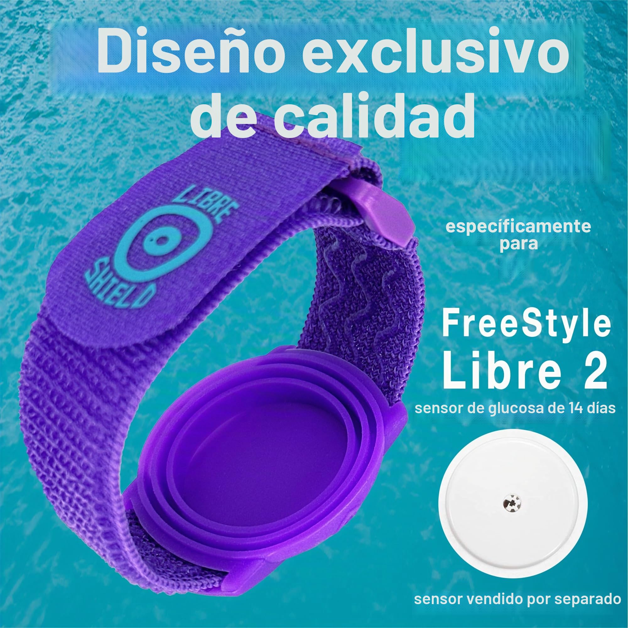 Freestyle Libre Shield 2 - Brazalete para monitor continuo de glucosa libre 2, protección para el cuidado de la diabetes, no se necesitan parches adhesivos. Fundas de sensor Freestyle Libre 2, diseño