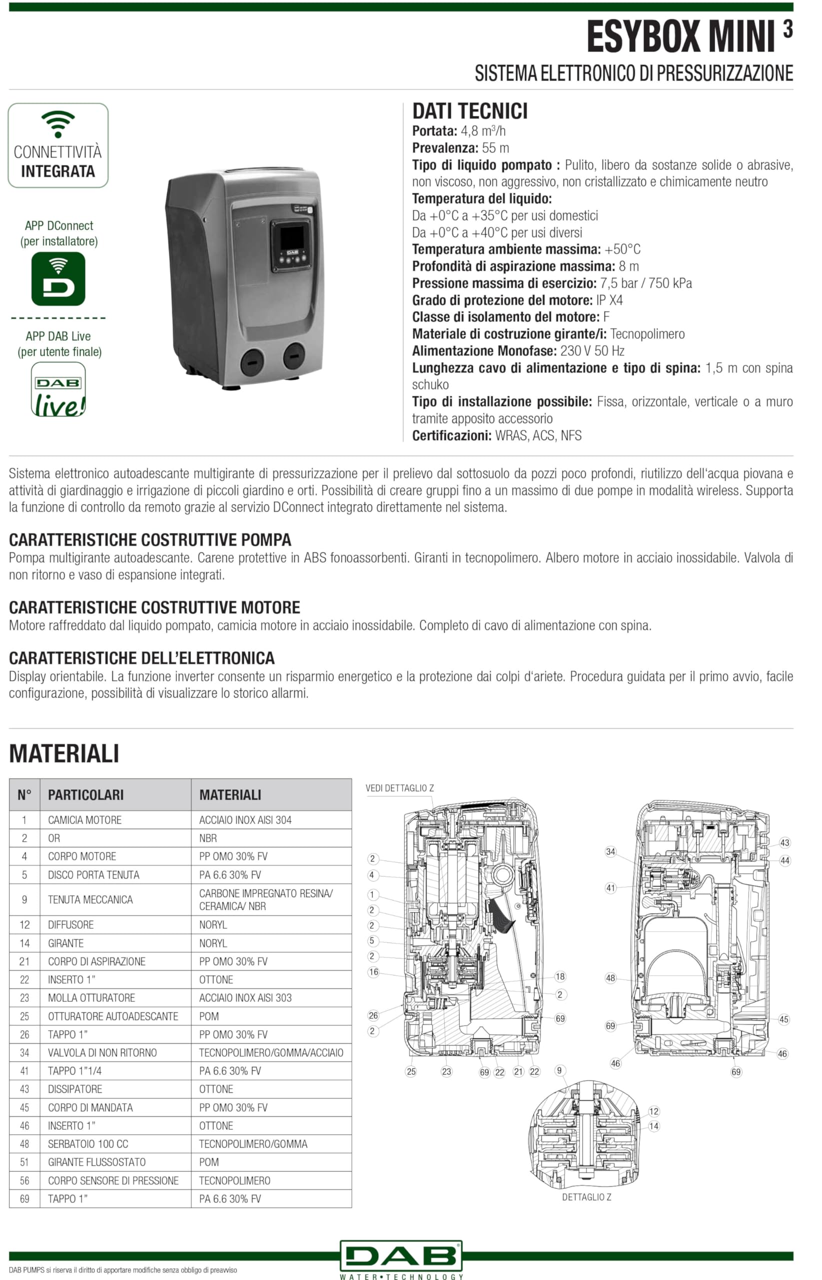 DAB ESYBOX MINI 3 Pompa autoadescante elettronica inverter pressurizzazione
