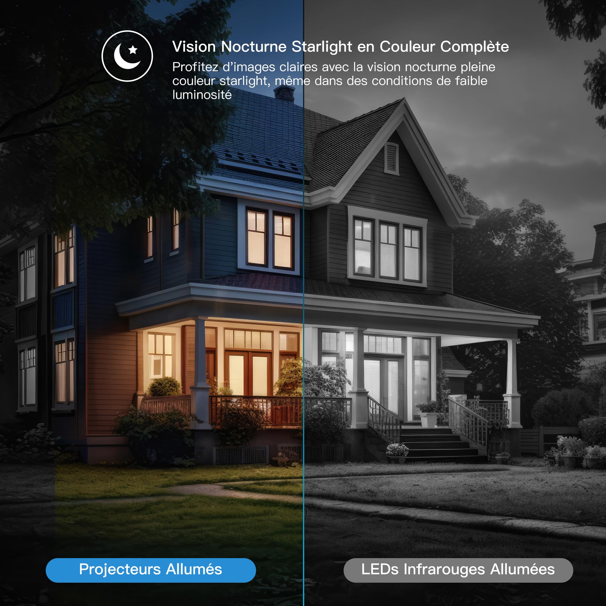 ARENTI 2,5K/4MP Caméra Surveillance Wi-FI Extérieure, Caméra IP 2,4GHz, IP65 Étanche, Audio Bidirectionnel, Détection Intelligente, Enregistrement 24/7, Alerte Instantanée et Sirène, 2PCS