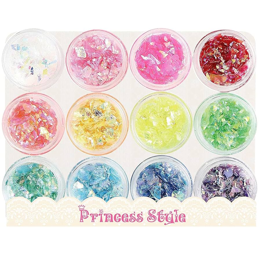 クラッシュホログラム ラメホログラム 12色セット ラメグリッター ネイル用品【ラメホロorシェル12色セット】ネイル アート ネイル