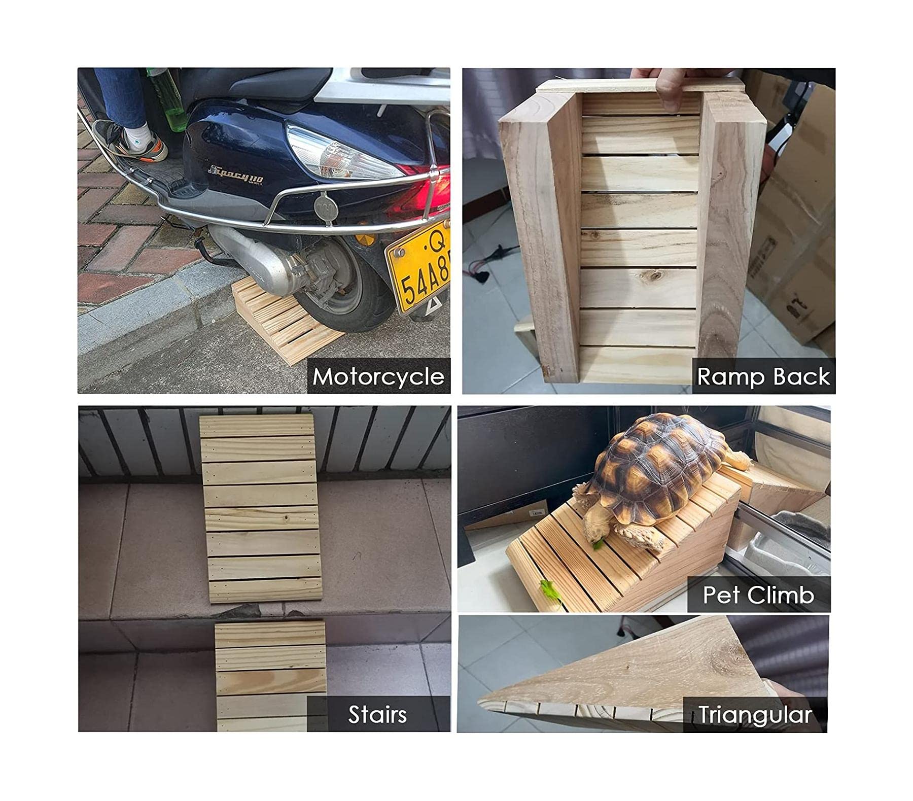 Juego de 2 rampas para escaleras para sillas de Ruedas Umbrales de Madera Umbral de Puerta Rampa de Entrada Antideslizante Rampa de bordillo para andadores