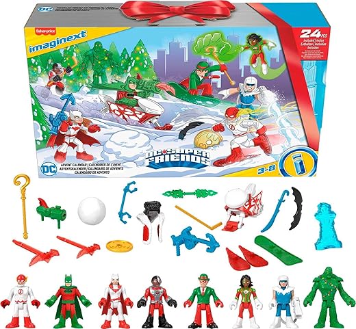 Fisher-Price Imaginext DC Super Friends Advent Calendar,Christmas Gift Of 24 Figures &...