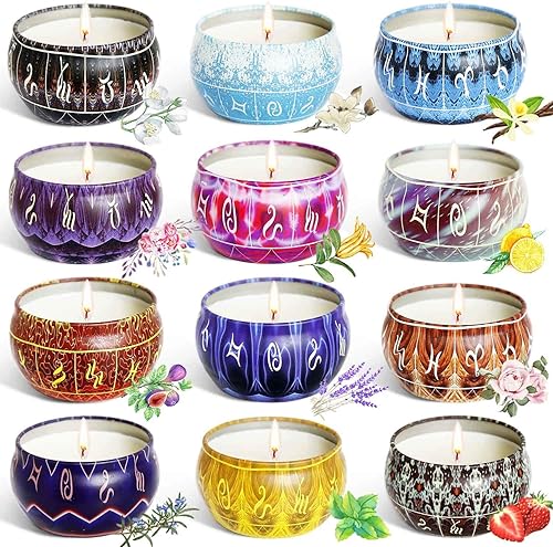 Regalo para el Día del Padre, velas perfumadas Ewalkor de 12 constelaciones, regalo para mujeres, velas para el hogar, 2.5 onzas, tarro de lata disponible en Yaxa Colombia