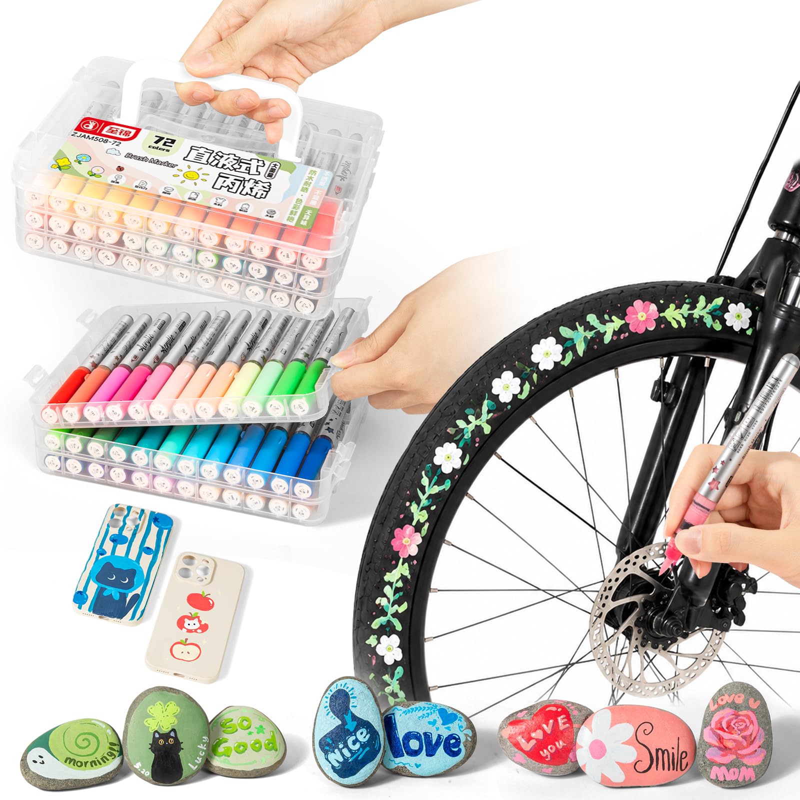 Woomer Marqueurs Acryliques 72 Couleurs