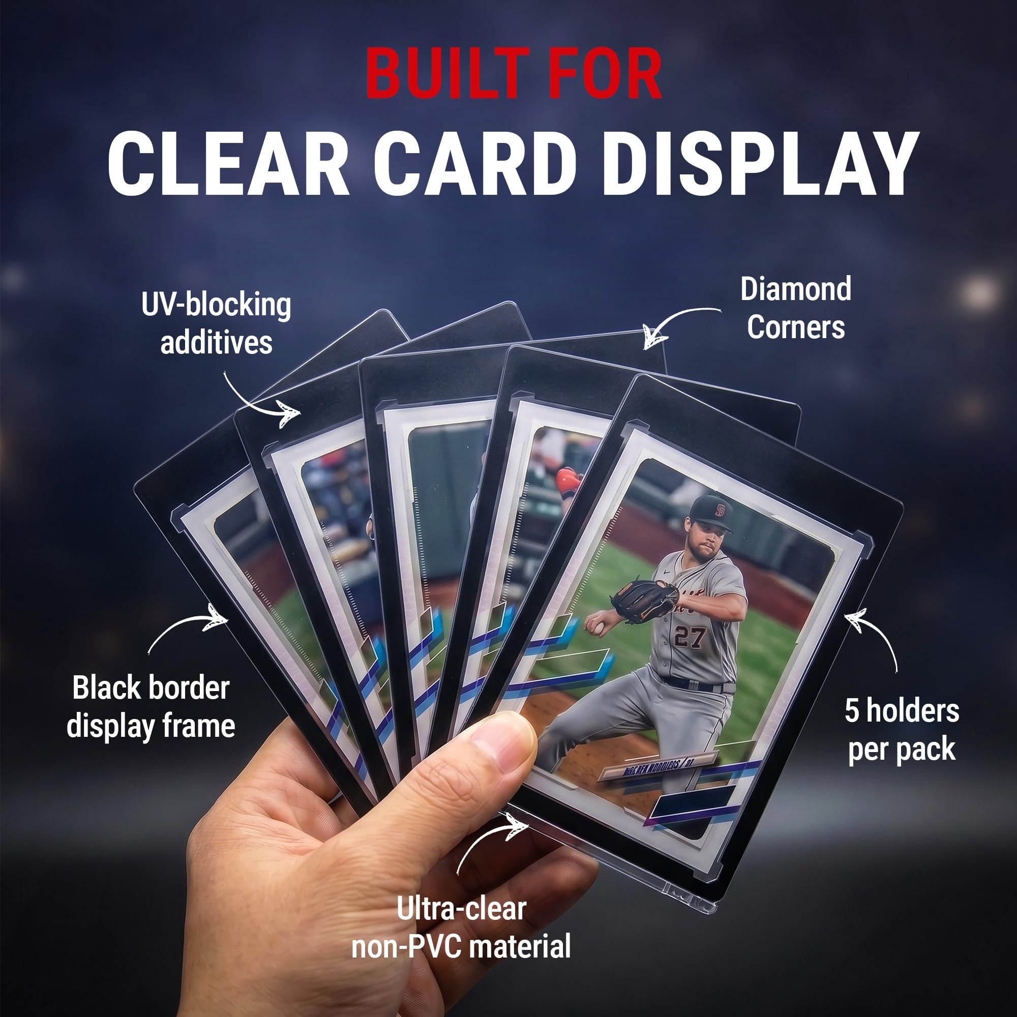 Ultra Pro 130PT Black Border UV ONE-Touch Magnetic Holder (5 Count Retail Pack)