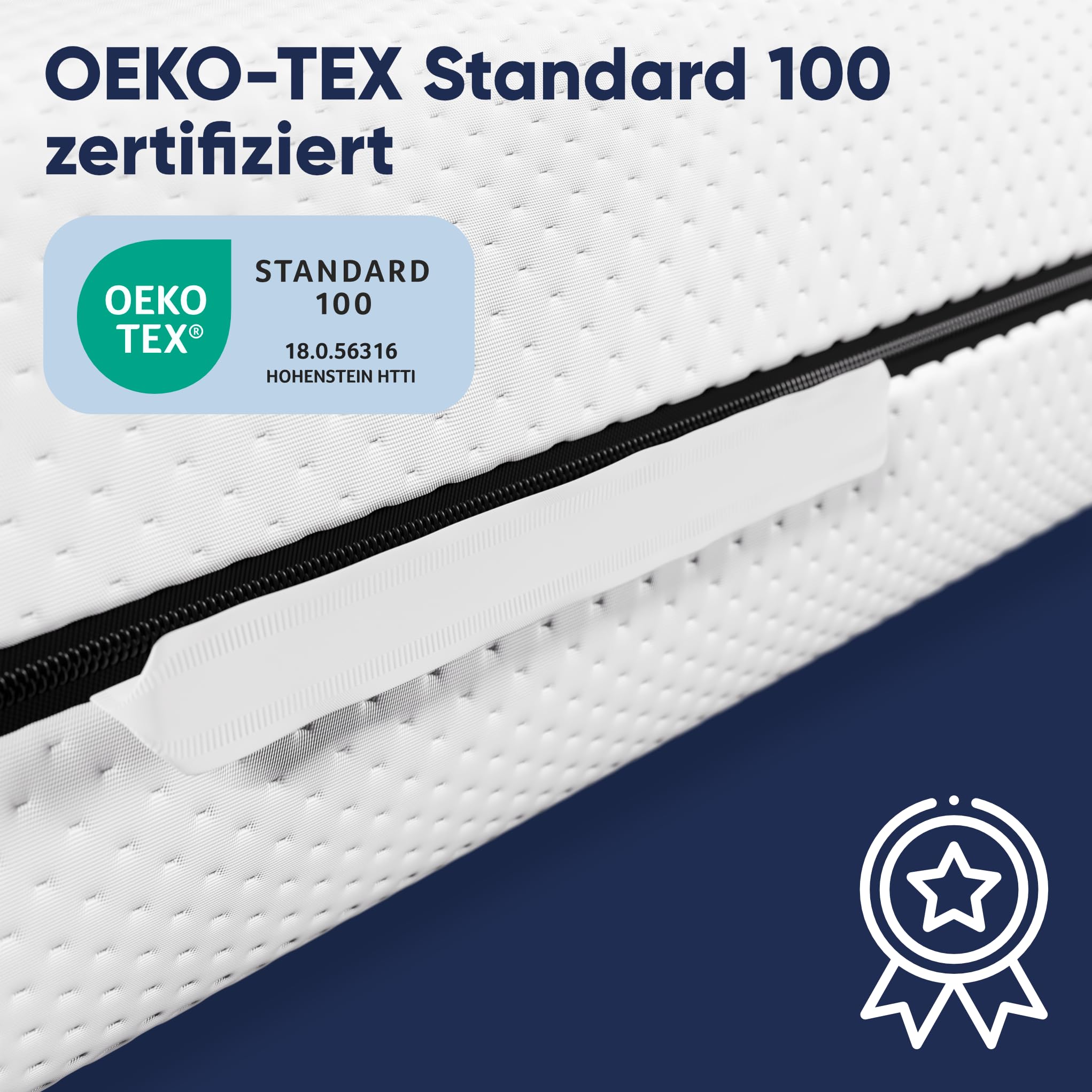 CubeSleep DUOKERN Matratze 140x200, Kaltschaummatratze H2 / H3 Zwei Härtegrade (140 x 200 cm)