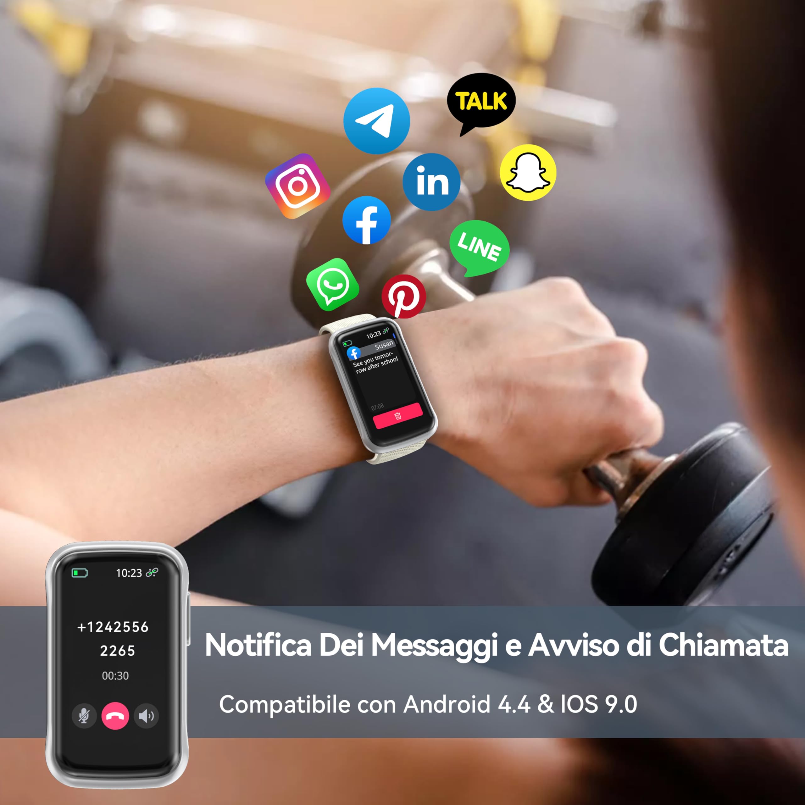 OUKITEL Smartwatch Donna Uomo, Due Cinghie 1.47” HD Orologio Smartwatch, 24+ Modalità Sportive Smart watch con Sonno/SpO2/24H Cardiofrequenzimetro, Impermeabile IP68 Fitness Tracker per Android iOS