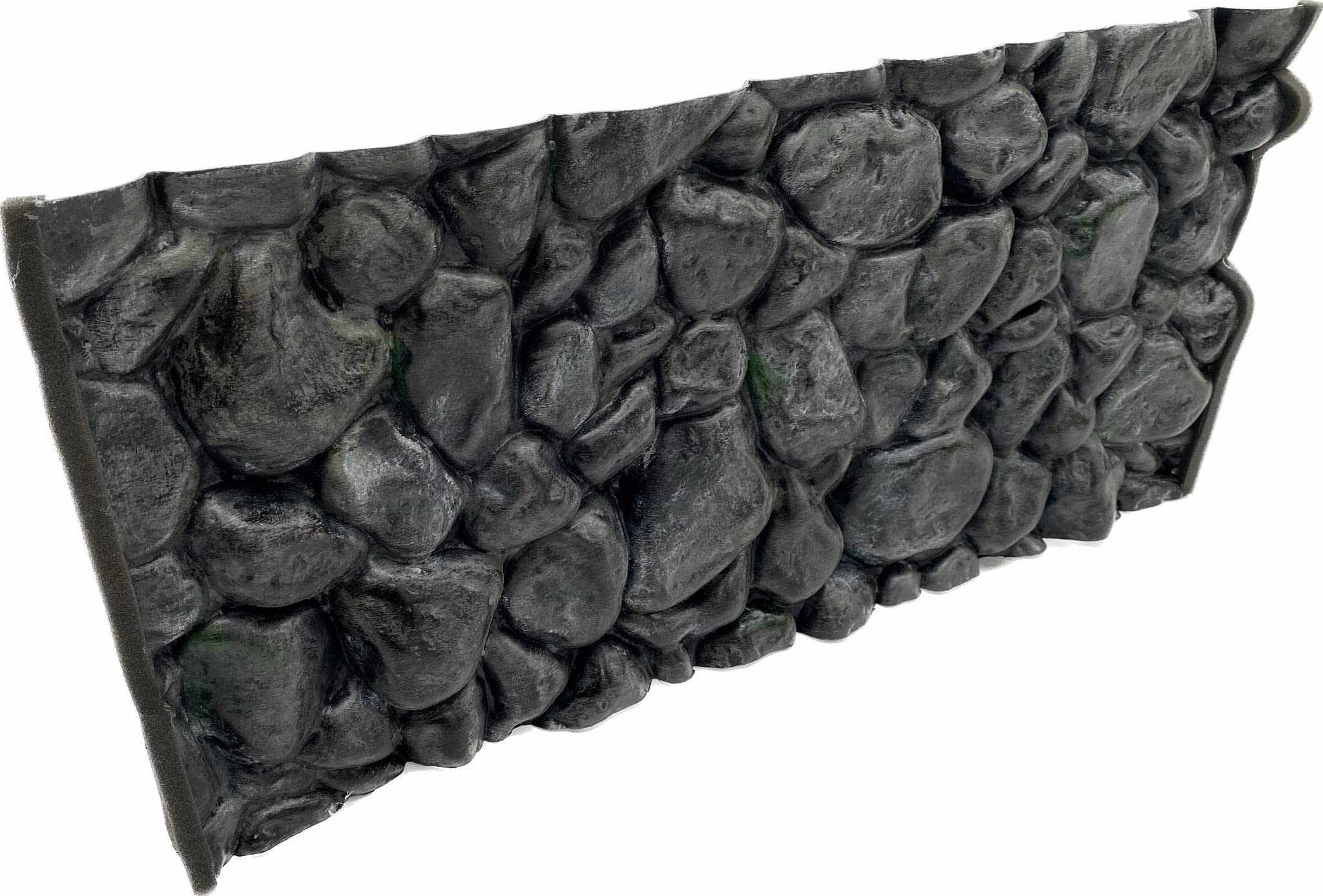 PLASTIKO - Fond d'aquarium 3D | Fond de 80 x 40 cm | Facile à installer et à nettoyer | Aucun collage nécessaire | Sécuritaire pour les animaux | Gris avec un motif de galets