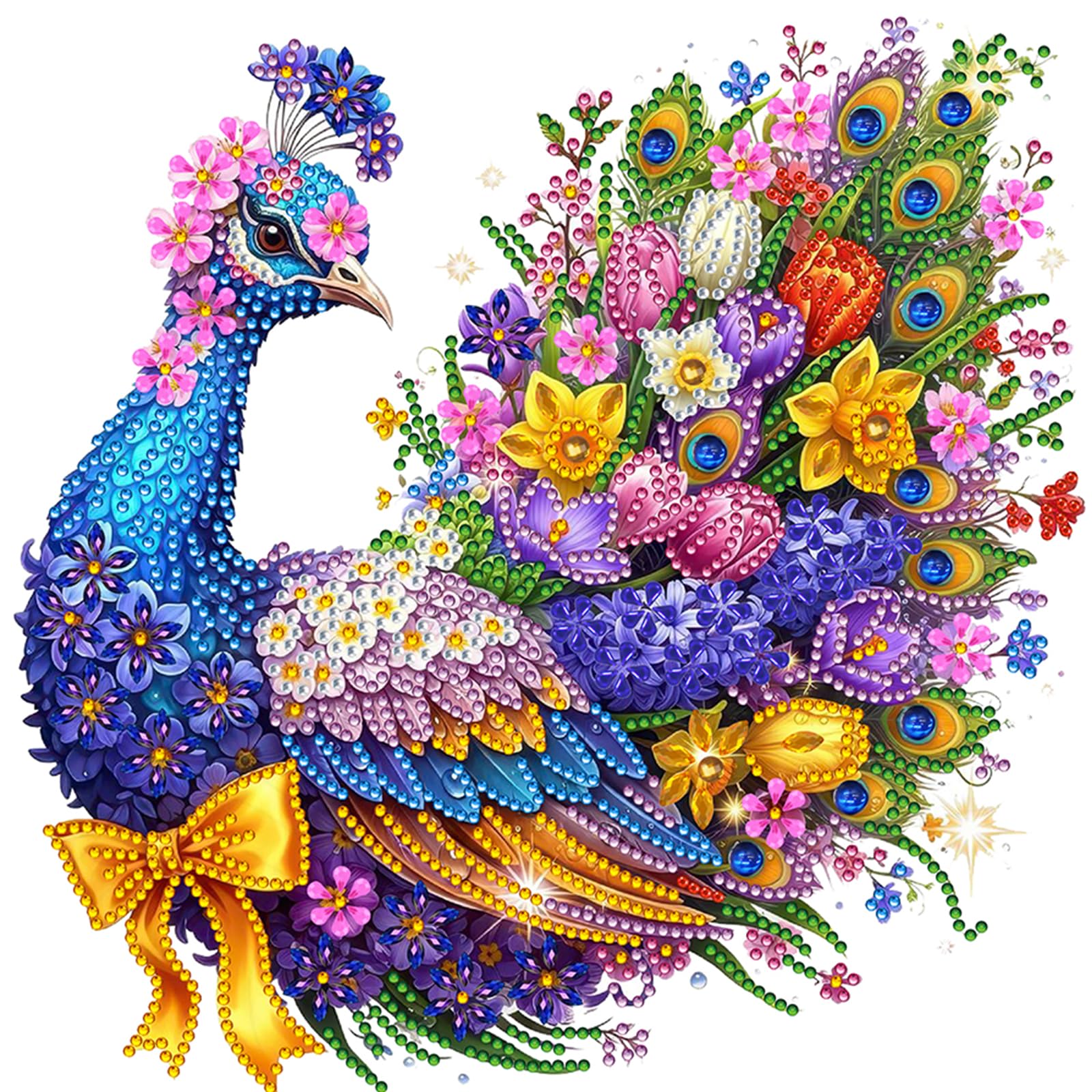 Kexpery 5D Partial Diamond Painting Bird with Special Shapes for Easy DIY Wall Decoration for Adults Beginners