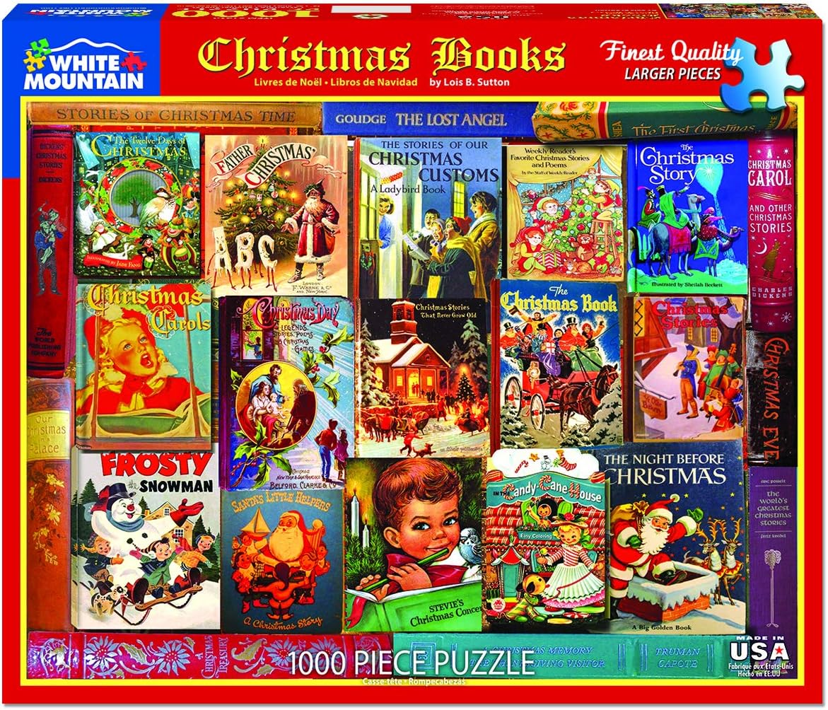 White Mountain Puzzles Christmas Books - 1000 Piece Jigsaw Puzzle : Toys & Games