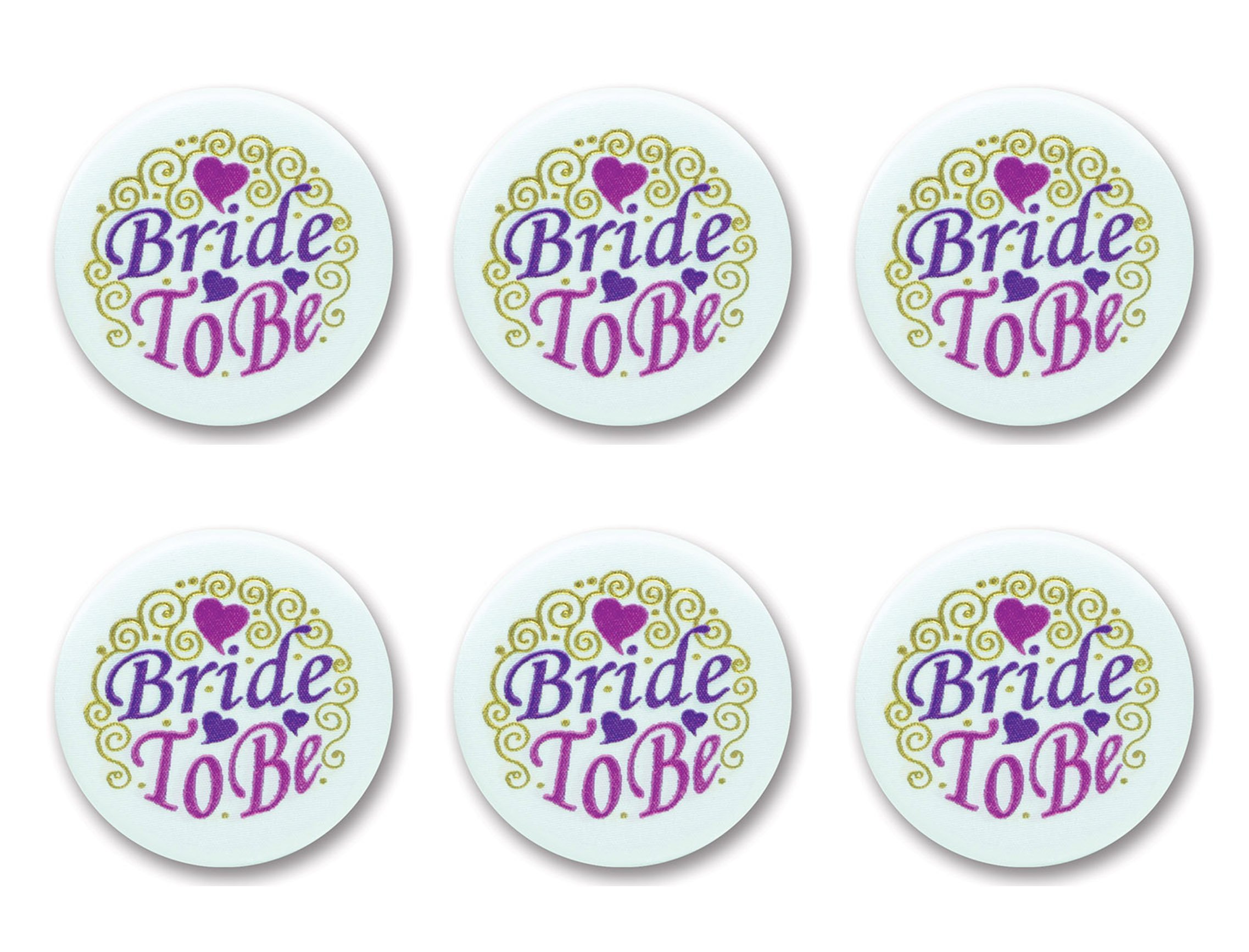 Beistle Bride to be Satin-Knöpfe, 5 cm, 6 Stück