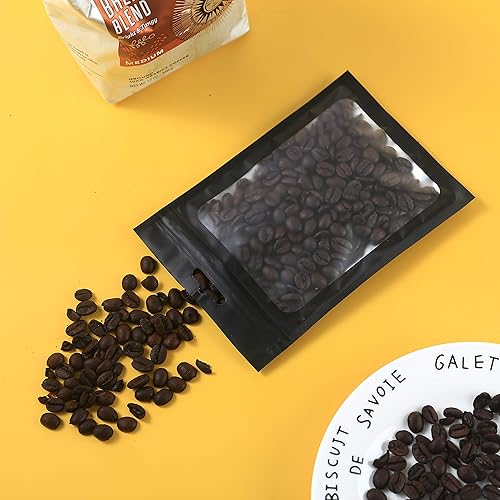 Miniatura 5 de 200 bolsas de Mylar de 5 x 8 pulgadas con cierre de ventana, bolsas de Mylar a prueba de olores para almacenamiento de alimentos, bolsa de embalaje