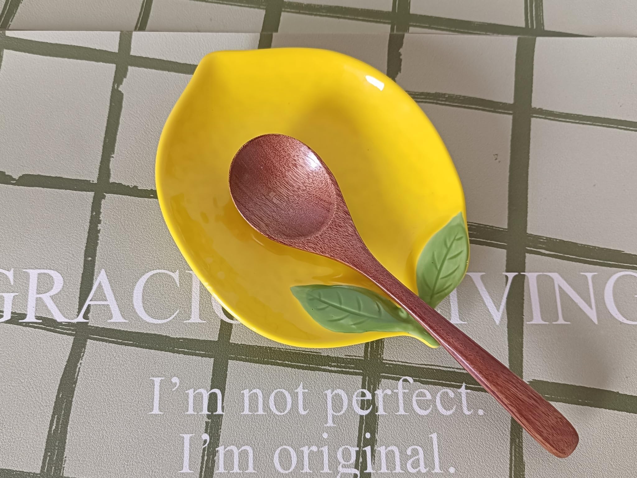 Porta Cucchiaio A Forma Di Limone Giallo In Ceramica Per Cucina, Lavabile In Lavastoviglie, 16x12cm - 4