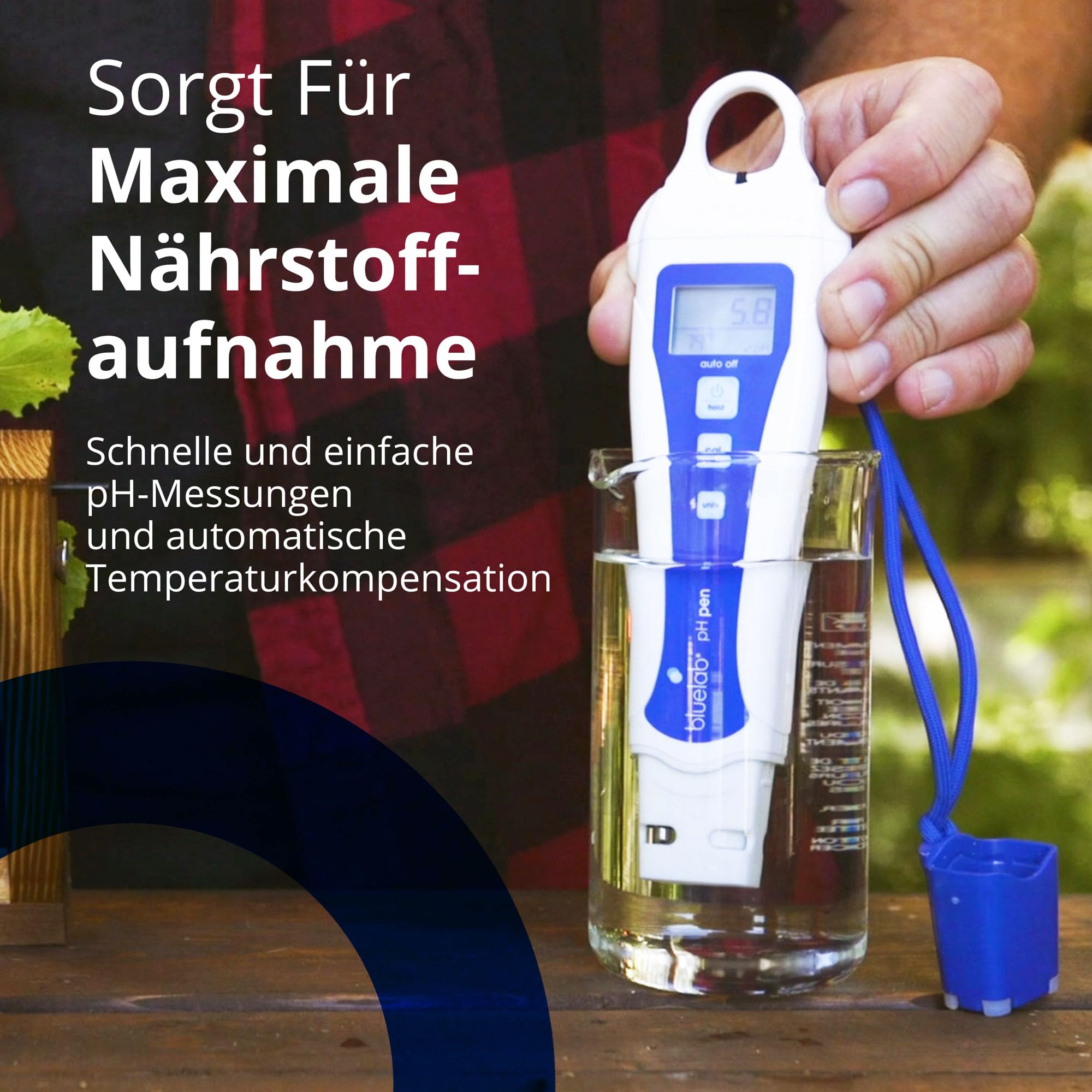 Bluelab pH Pen - Genau bis ±0,1 pH, langlebig, wasserdicht, schwimmfähig, schnell, stabil, Doppelsonde, Temp.-Kompensation, leicht kalibrierbar – Hergestellt in Neuseeland