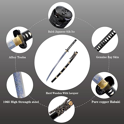 Miniatura 2 de 10451065 acero de alto carbono, Hademade espada samurai tradicional forjada a mano templada por calor, espada samurái tradicional, espada katana