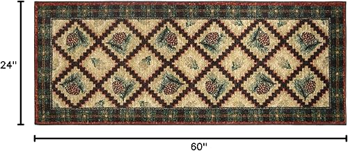 Miniatura 2 de Cozy Cabin CC60410 - Alfombra decorativa de pino agradable, 24 x 60 pulgadas, color verde