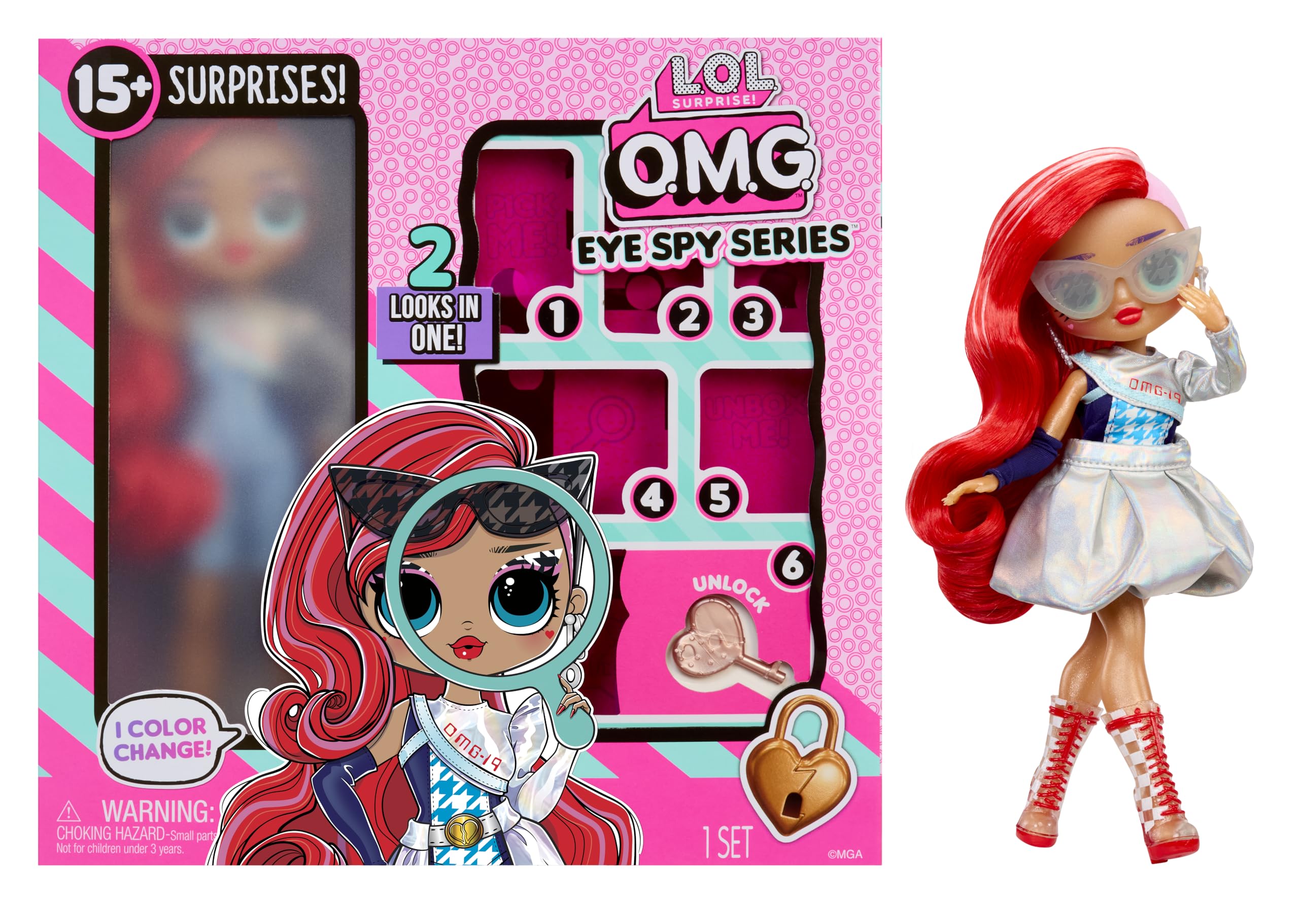 L.O.L. Surprise! OMG Eye Spy Series - Spy - Include 1 Bambola, Abiti e Accessori, Risolvi gli Indizi e Sblocca le Sorprese, Colleziona Tutte e 4 le Bambole