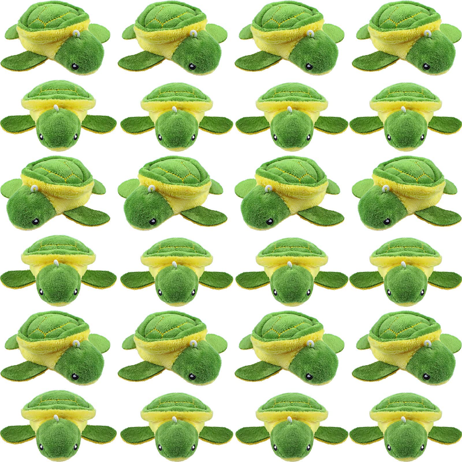 HyDren 24 Pcs Small Turtle Stuffed Toy Bulk Soft Sea Turtle Animal Plush Adorable Stuffed Tortoise Plushies Toy for Kids Girl Boy Ocean Party Decoration for Birthday Christmas Classroom(Vivid Style)