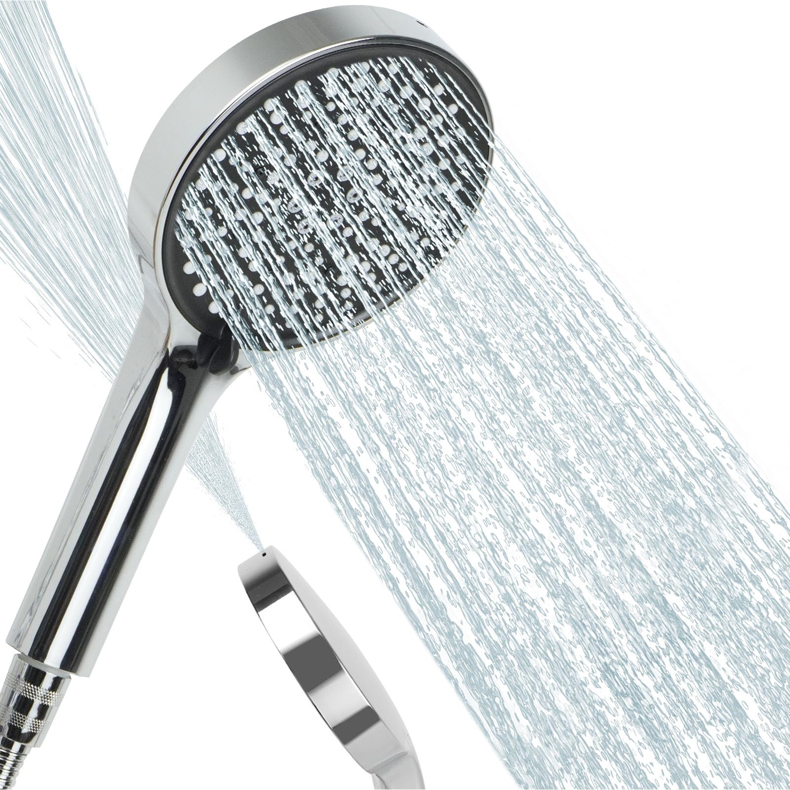 Duschkopf Wassersparend ,125mm Duschkopf Groß mit 6 Strahlarten, Turbogeladenes Regendusche Duschkopf Druckerhöhend , Handbrause Duschbrause für Baden, Sparduschkopf, Handheld Shower Head