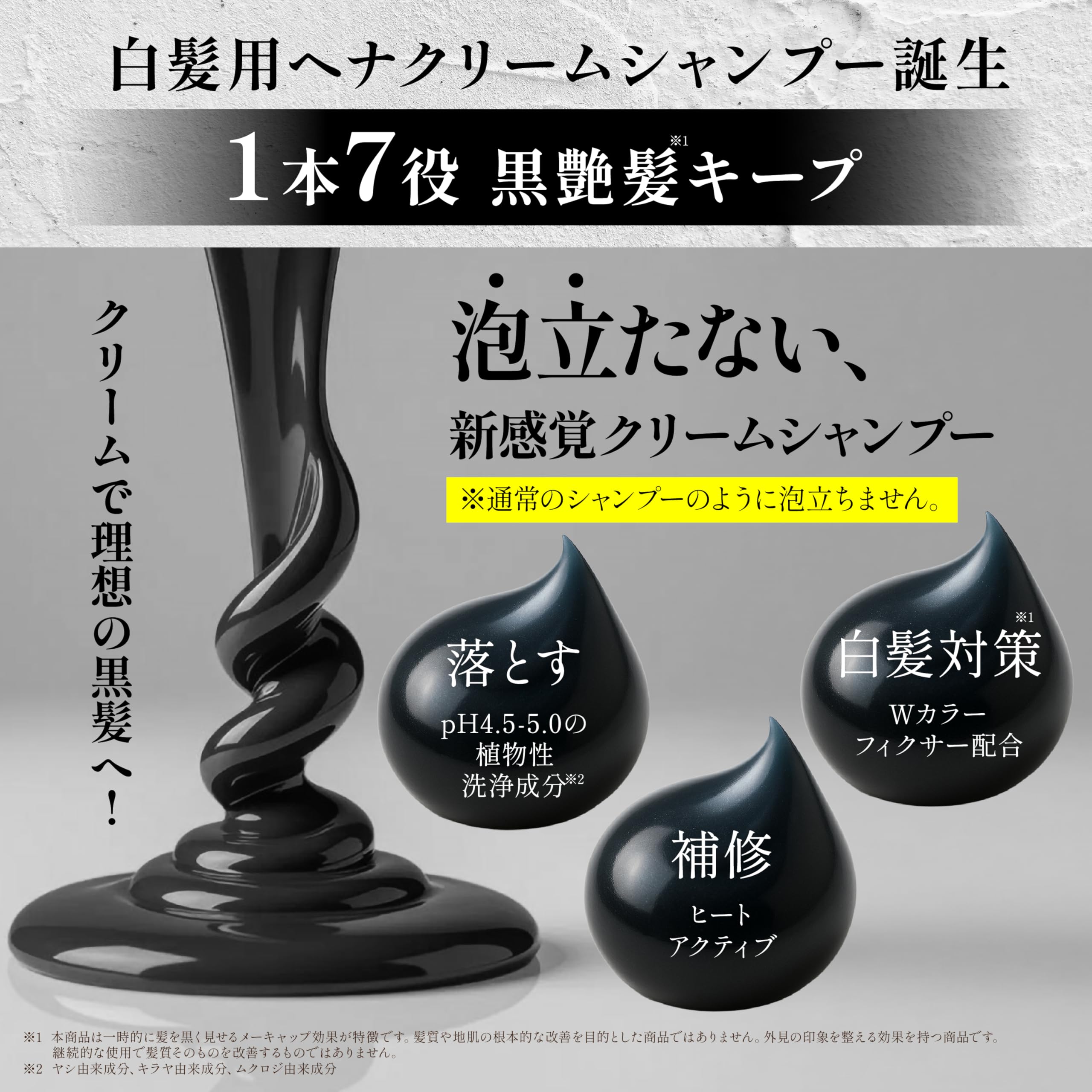 Amazon | 【リニューアル/1本7役/白髪ケア】 クリームシャンプー ヘナ