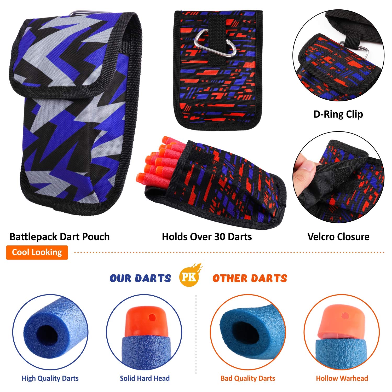 UWANTME 2 Pack Kids Tactical Vest Kit for Nerf Toy Guns NStrike Elite Series Adjustable