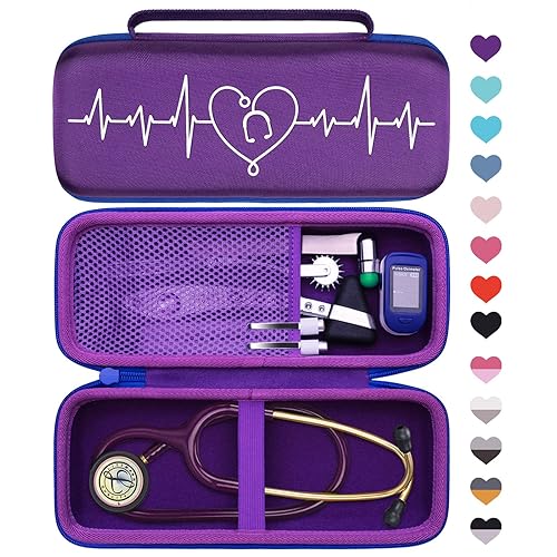 LTGEM - Estuche para estetoscopio y accesorios de acero inoxidable para enfermería y equipo médico 3M Littmann Cardiology III, II, IV,3M Littmann