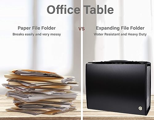 Miniatura 15 de CNK Carpetas de archivos de acordeón con 24 bolsillos, organizador para documentos, carpetas de almacenamiento de documentos, carpeta expandible