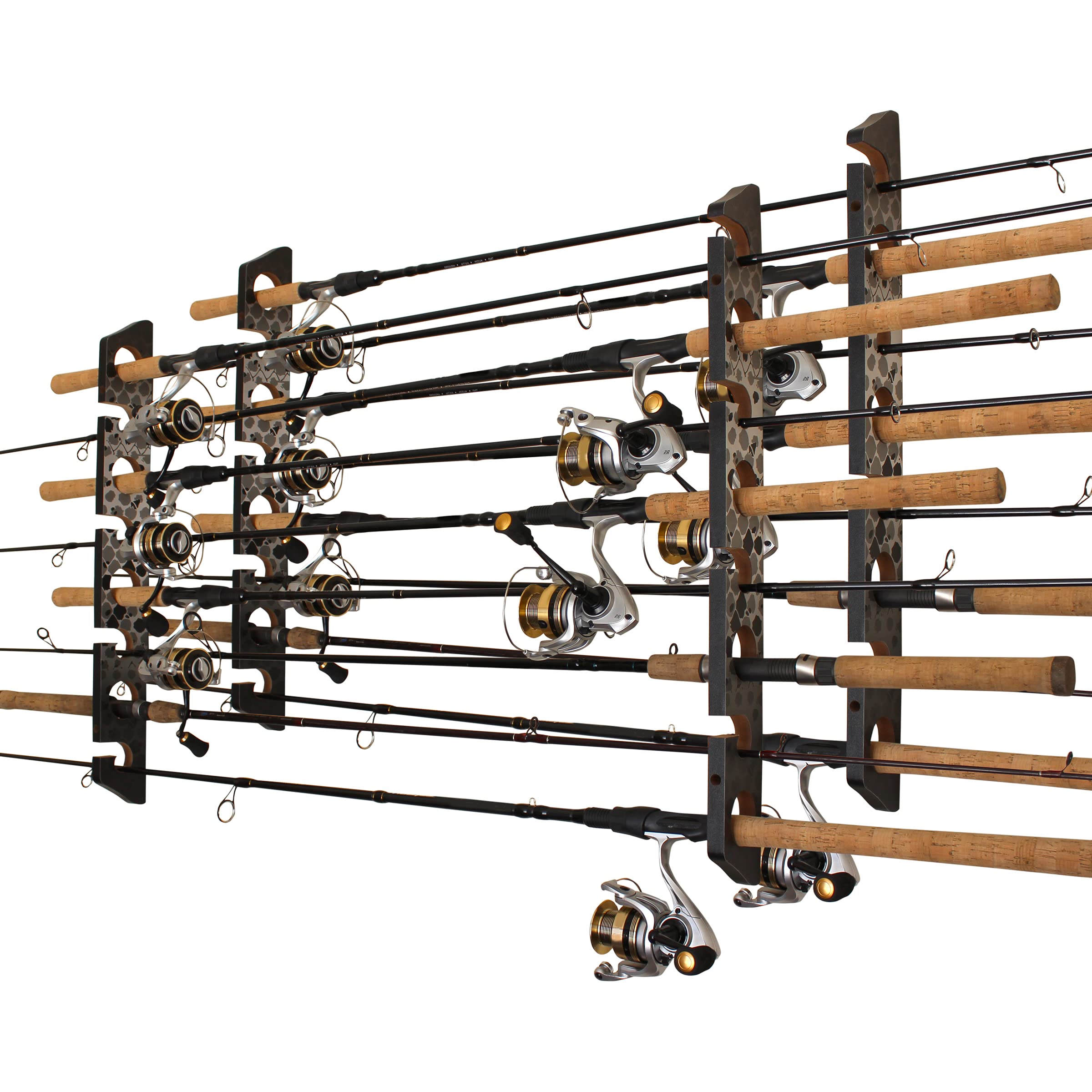 Rush Creek Creations 8 Fishing Rod Capacity Wall or Ceiling Garage Storage Rack