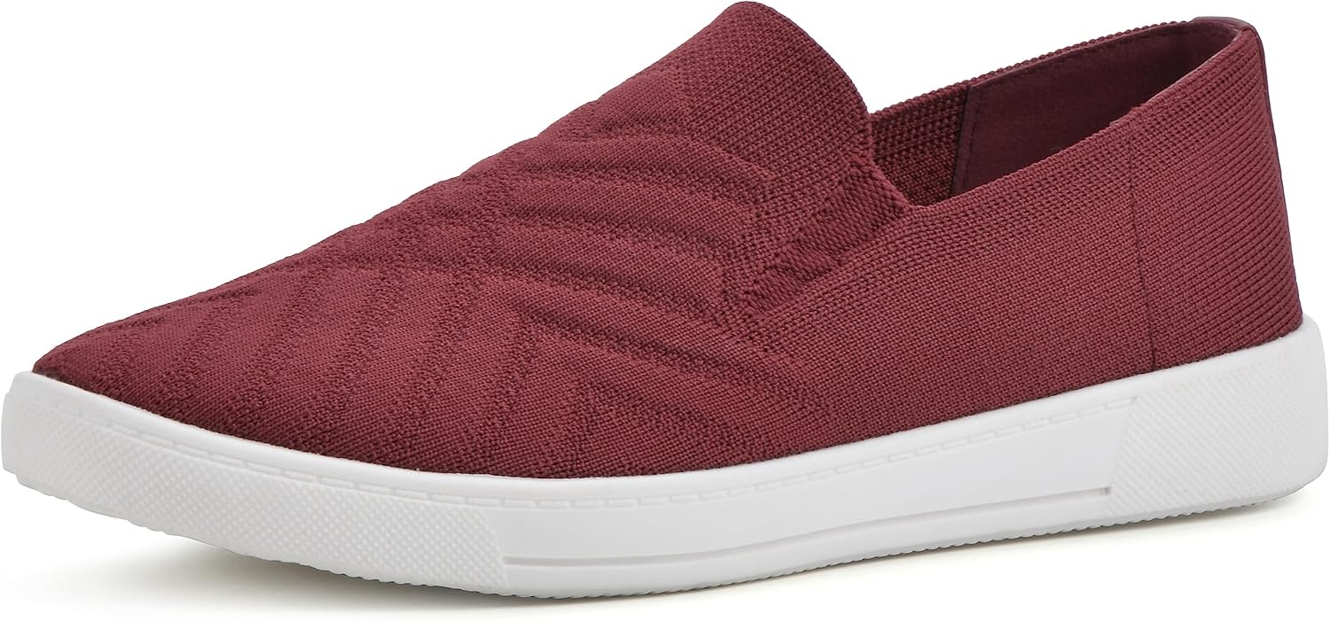 WHITE MOUNTAIN Women's Shoes Until Slip-On Sneaker, Burgundy/Fabric, 7 M