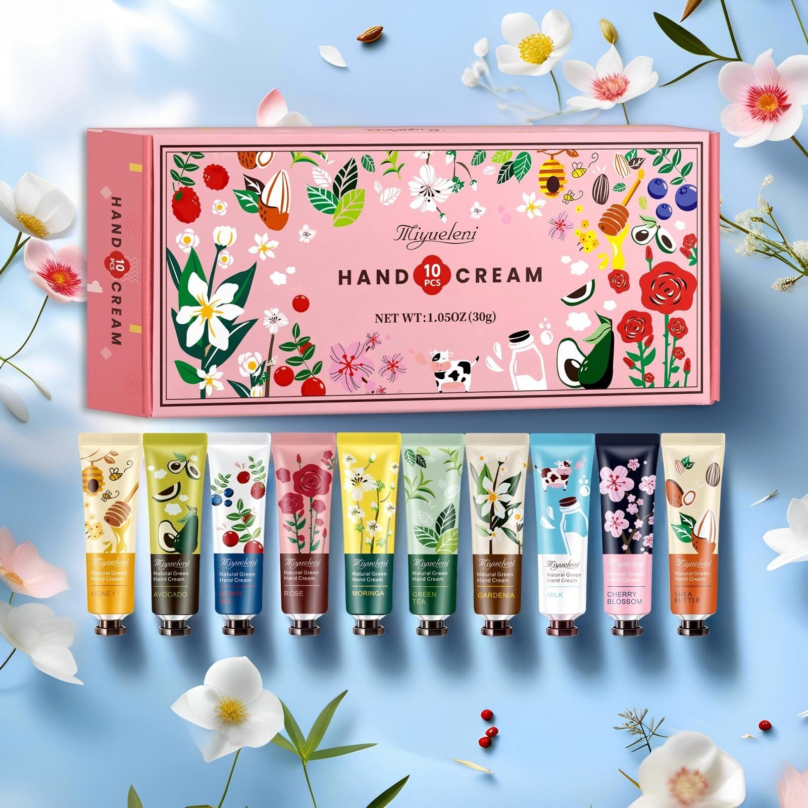 10 Pack Hand Cream Gift Set,Mothers Day Gifts,Moisturizing Hand Lotion Travel Size for Dry Hands,Birthday Gifts for Women&Teen Girls,Teacher Appreciation Gifts,Nurses Week Gifts, Mini Bulk Gifts