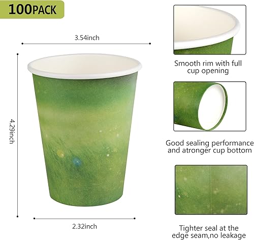 Vista 2 de Yes!Fresh Diseño especial de hierba verde, taza de papel caliente desechable, respetuoso del medio ambiente, 100% biodegradable y compostable