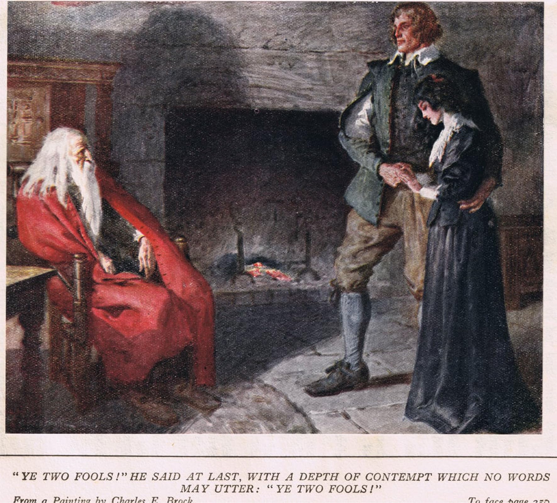 SERENDIPITP Retro Picture Poster Wall Art Pictures Painting Ye Two Fools by Charles Edmund Brock Wall Art Canvas Print for Wall Decor 60x90cm