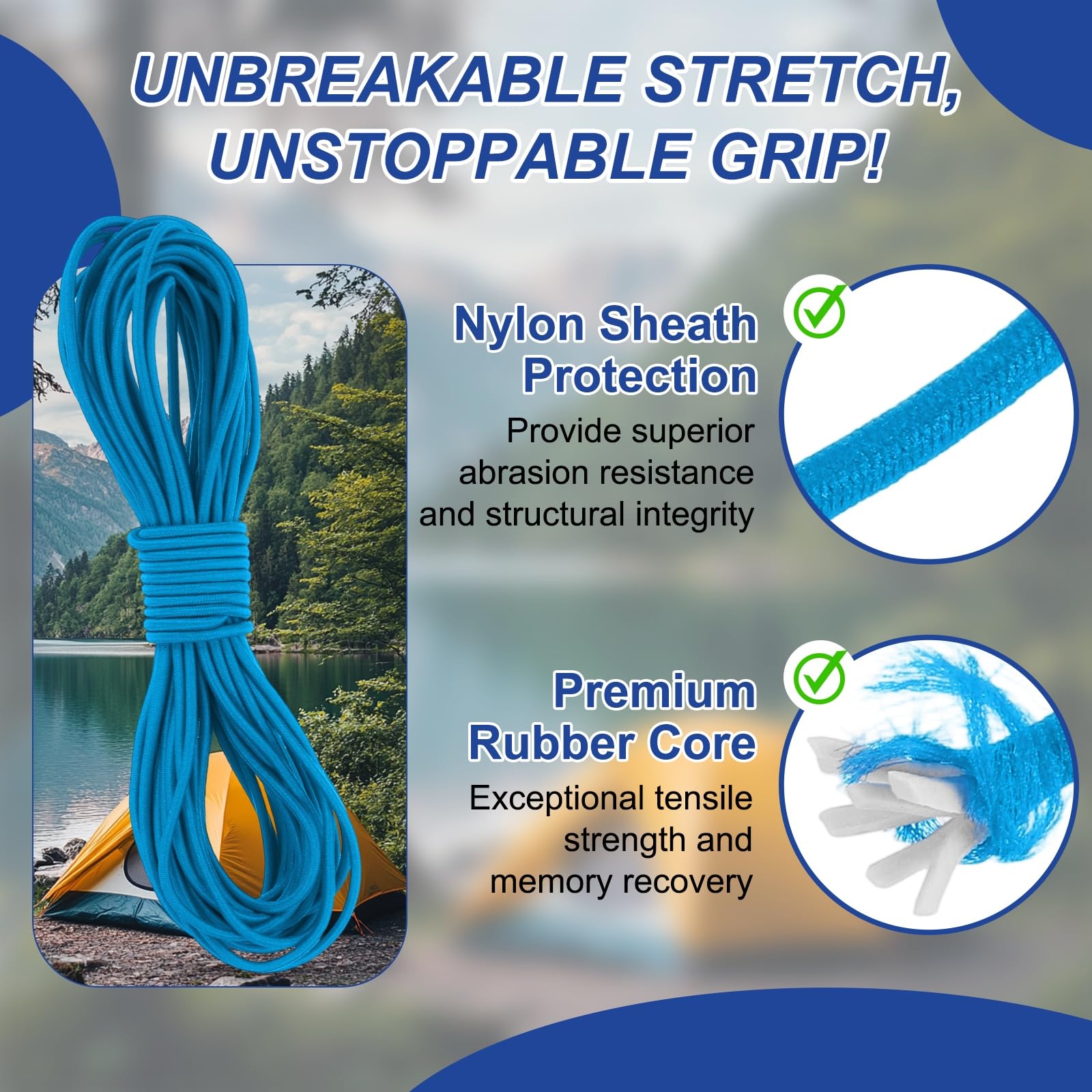 PATIKIL 25mm x 10 Meters Elastic Bungee Cord - Image 3