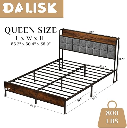 Miniatura 2 de Base de cama de tamaño matrimonial con tapizado y 4 cajones fijos de almacenamiento, cabecera ajustable, embalaje de una caja, no necesita somier,