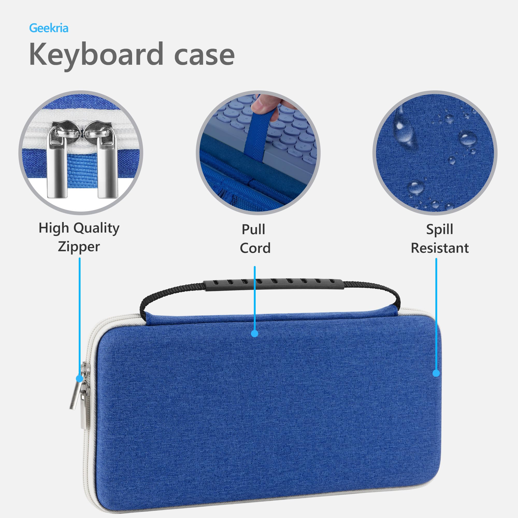 Geekria custodia da trasporto per tastiera compatibile con Logitech Pebble Keys 2 K380s, K380 Multi-Device Bluetooth K380/K380s Multi-Device (Mirtillo)