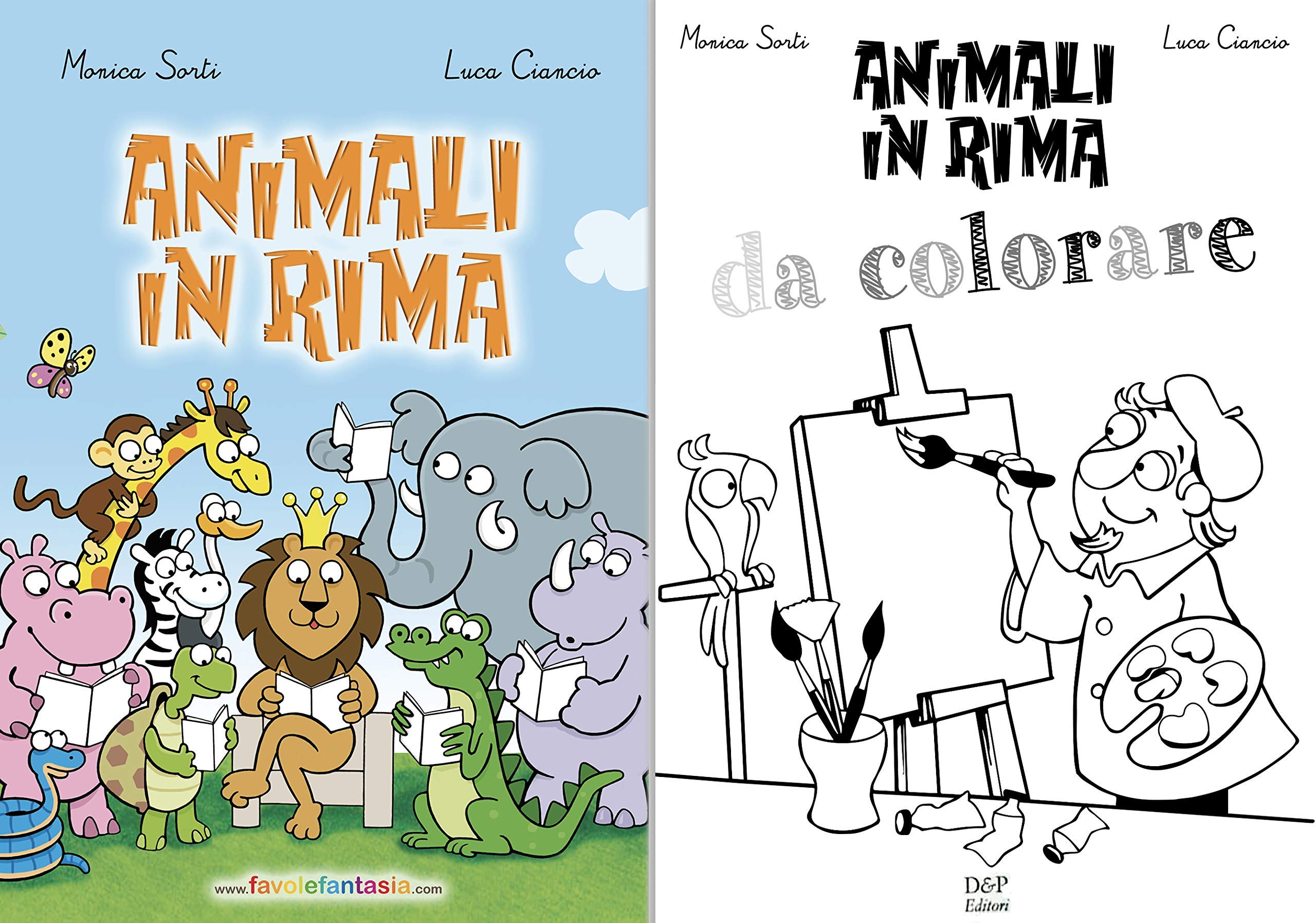 Animali in Rima. Libro per bambini con album da colorare