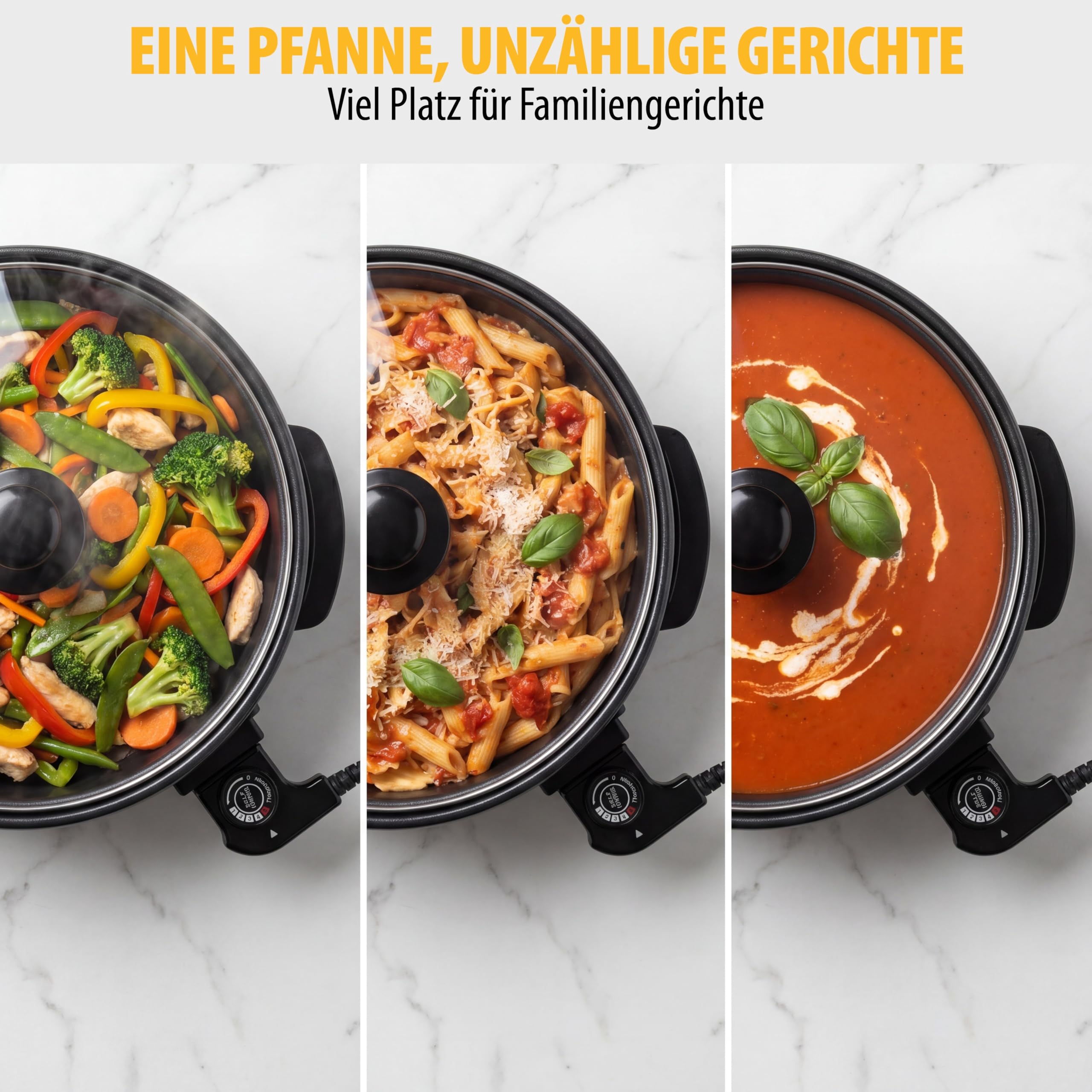 Tristar XL Sauteuse 30 cm 5 l 1500 W Schwarz PZ-9135