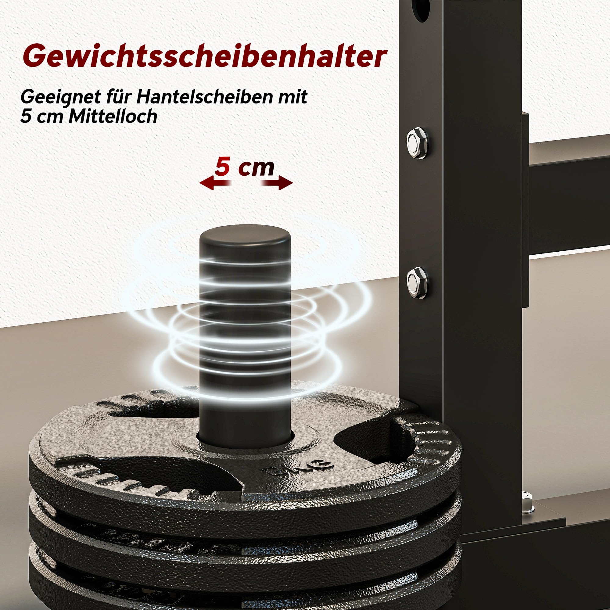 SPORTNOW Hantelständer 2 Ebenen Hantelscheibenständer aus Stahl Langhantelablage bis 300 kg belastbar Hantelablage Squat Rack Langhantelständer für Krafttraining