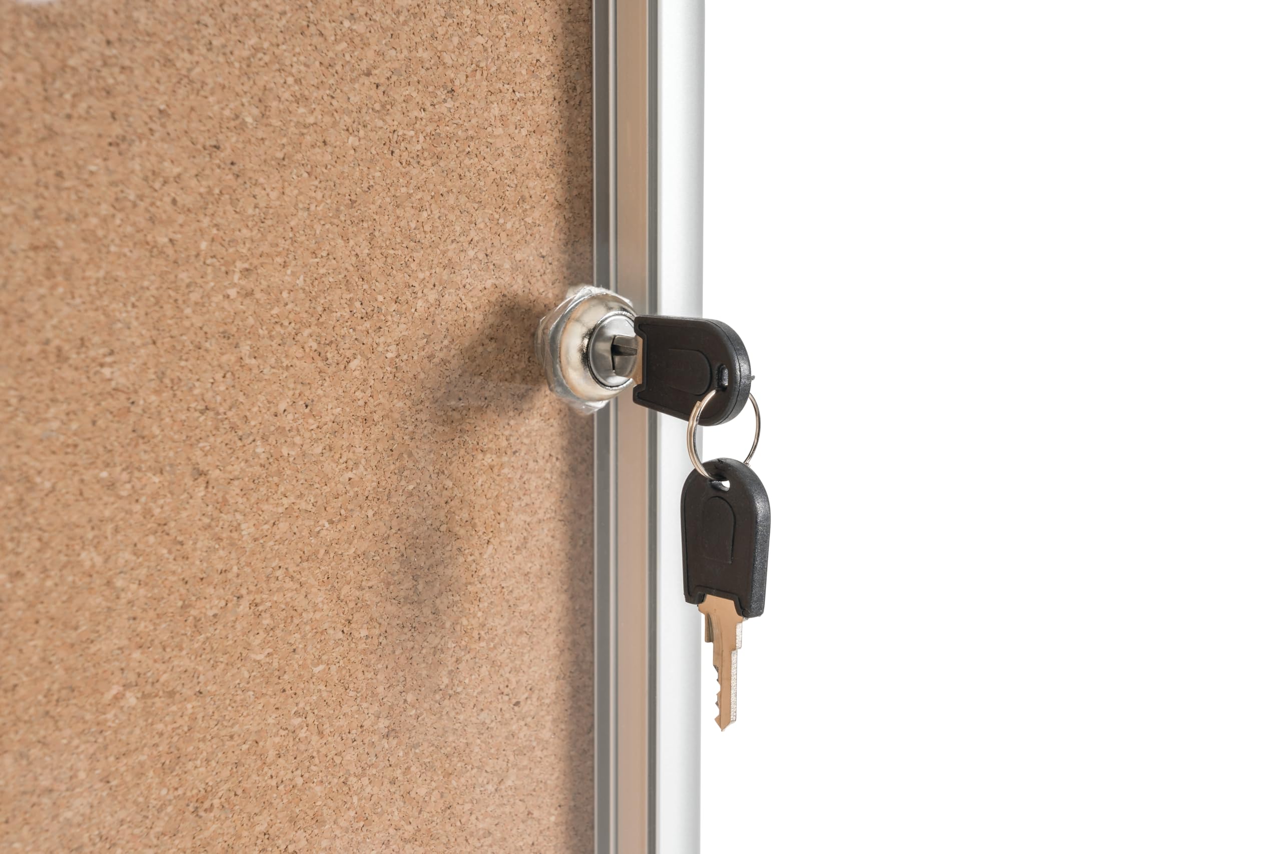 Bi-Office Enclore - Bacheca In Sughero, 4 x A4, Bacheca Con Anta Battente Per Interni in Alluminio, 500 x 674 mm