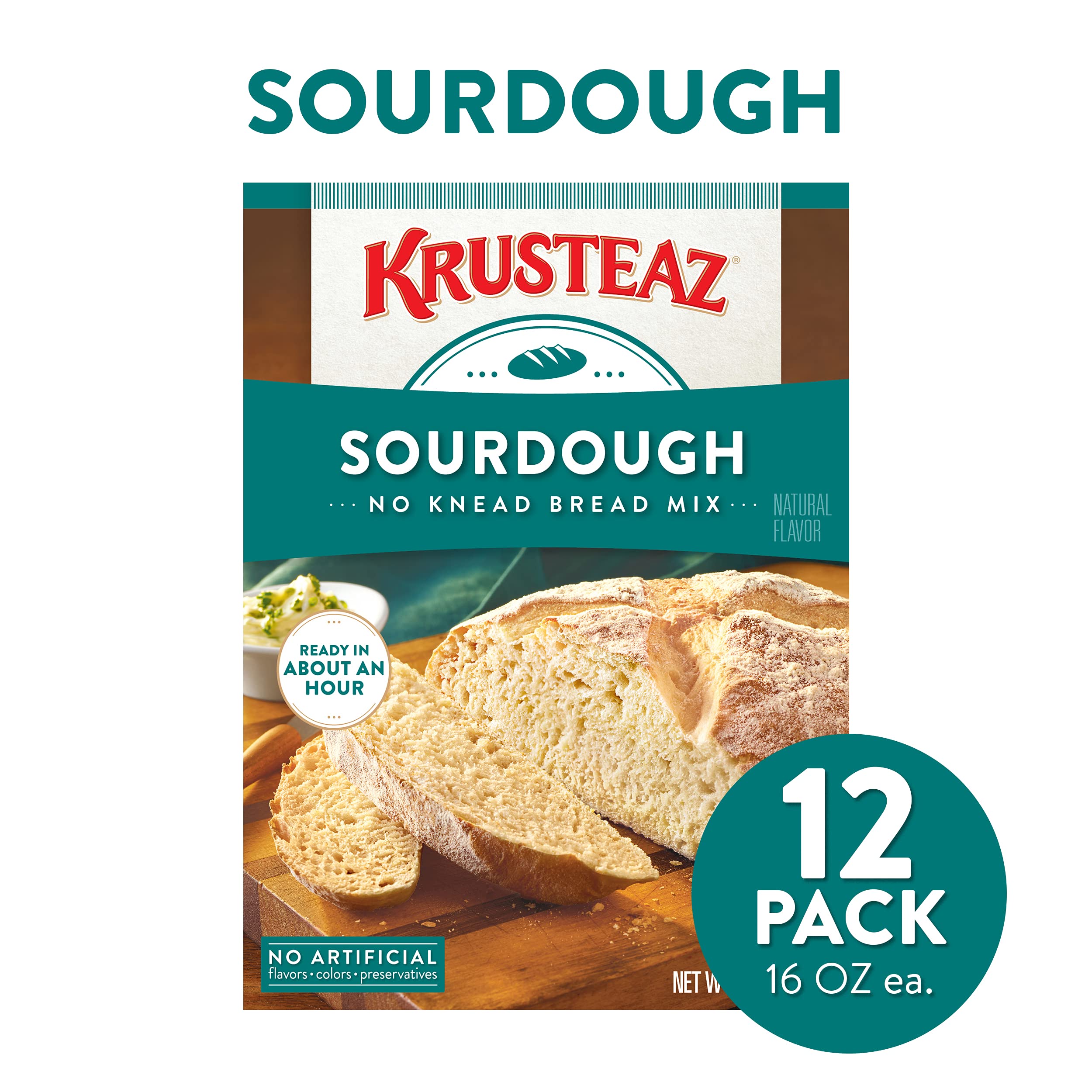 Buy Krusteaz Sourdough Flavored No Knead Bread Mix, 14 oz (Pack of 12) Online at desertcart UAE