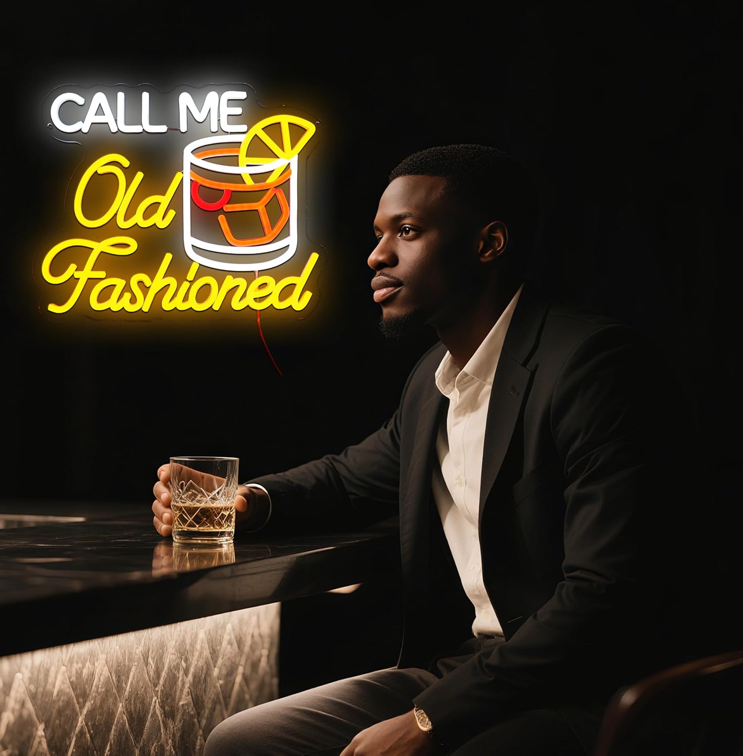 Call Me Old Fashioned Neon Sign for Wall Decor Dimmable Whiskey Led Sign for Bar USB Powered Neon Light for Man Cave Wine Tasting Club Home Pub Party Decoration Gift for Men Dad - Image 7